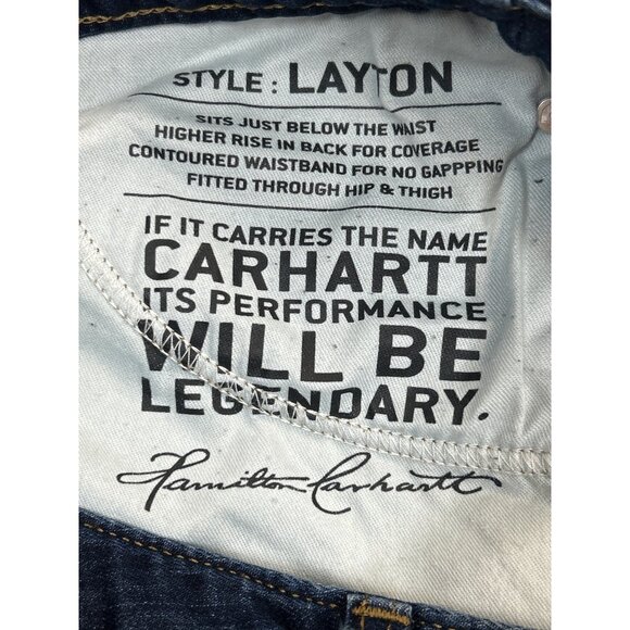 Carhartt Jeans Womens 16R Blue Denim Layton‎ Slim Fit Skinny Leg - Picture 4 of 9